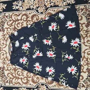 90s Floral Whimsigoth Maxi Skirt Dasiy Print Vintage 1990 Retro Botanical Witchy